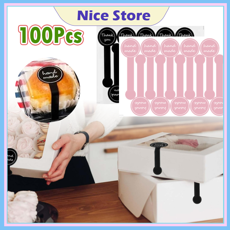 NICE 100Pcs Long Strip Thank You Sticker Handmade Label Seal Sticker ...