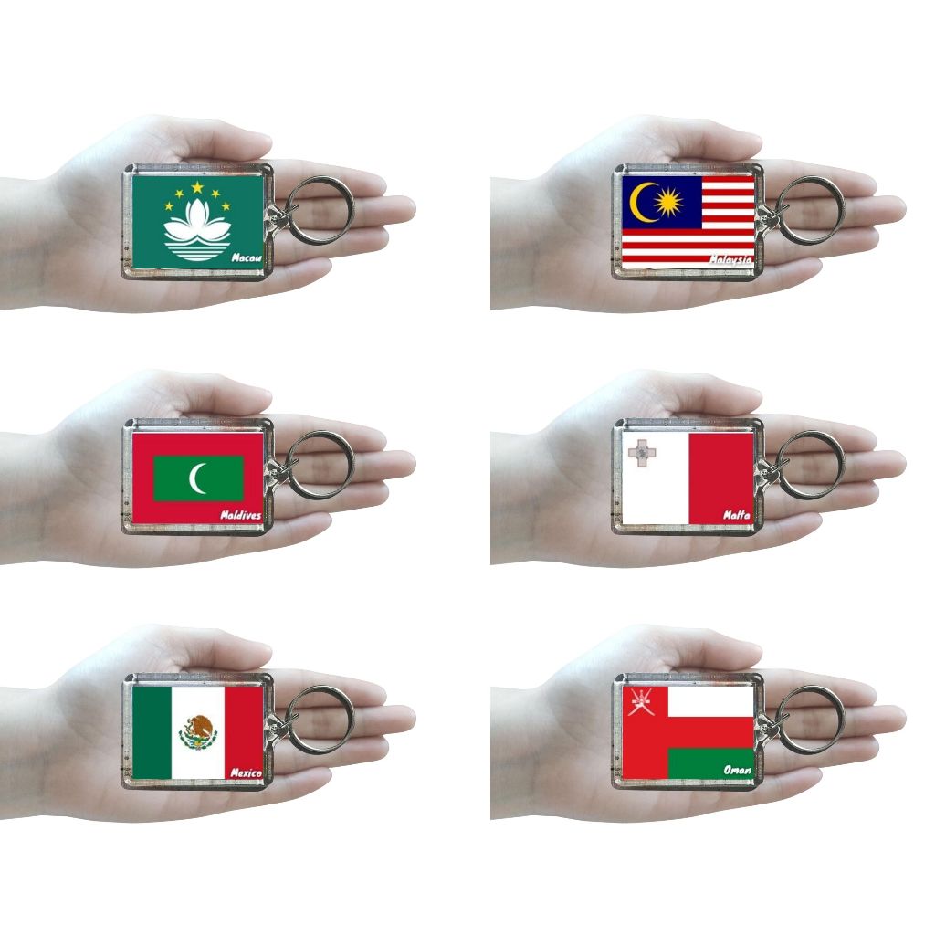 Angbaligya FLAG SMALL ACRYLIC KEYCHAIN DESIGN MALDIVES MALTA MEXICO ...