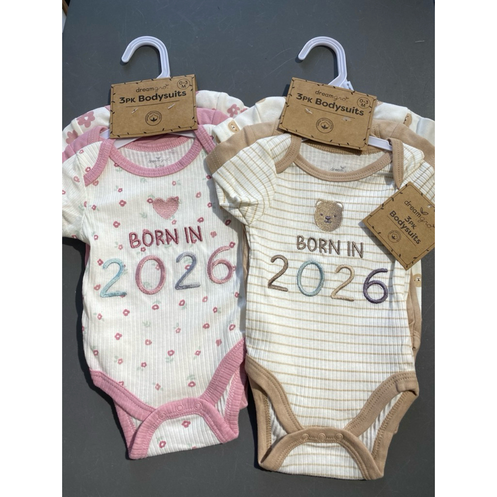Dream Gro BORN IN 2026 - 3 pcs pack with embroidered design | Shopee ...