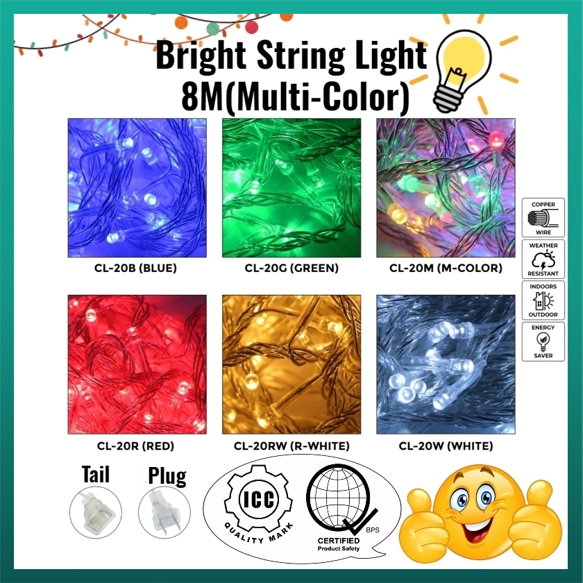 8 meters Christmas string lights multi colors High-quality waterproof ...