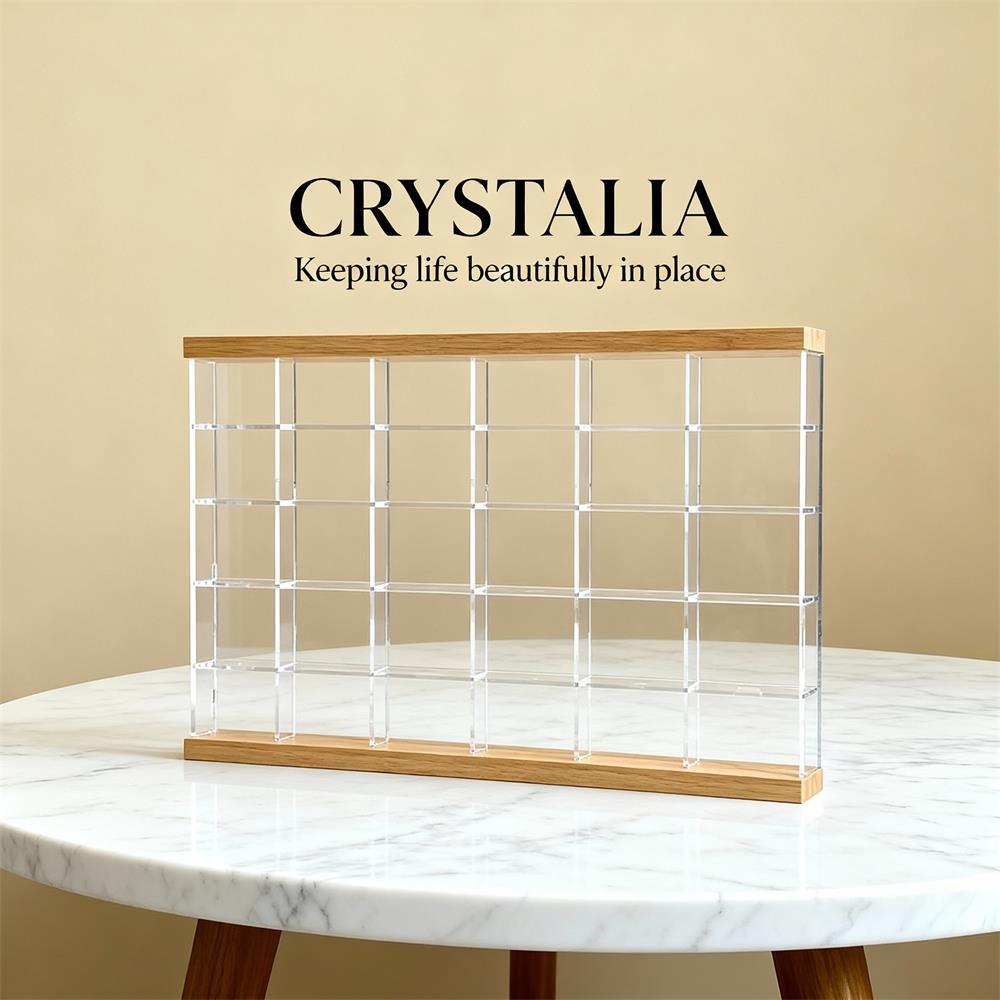 Acrylic Badge Display Rack Stand Storage Shelf Collection Box ...