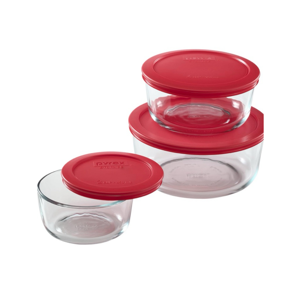 Pyrex Simply Store 6-Piece Round Glass Food Storage Set, Clear | Shopee ...