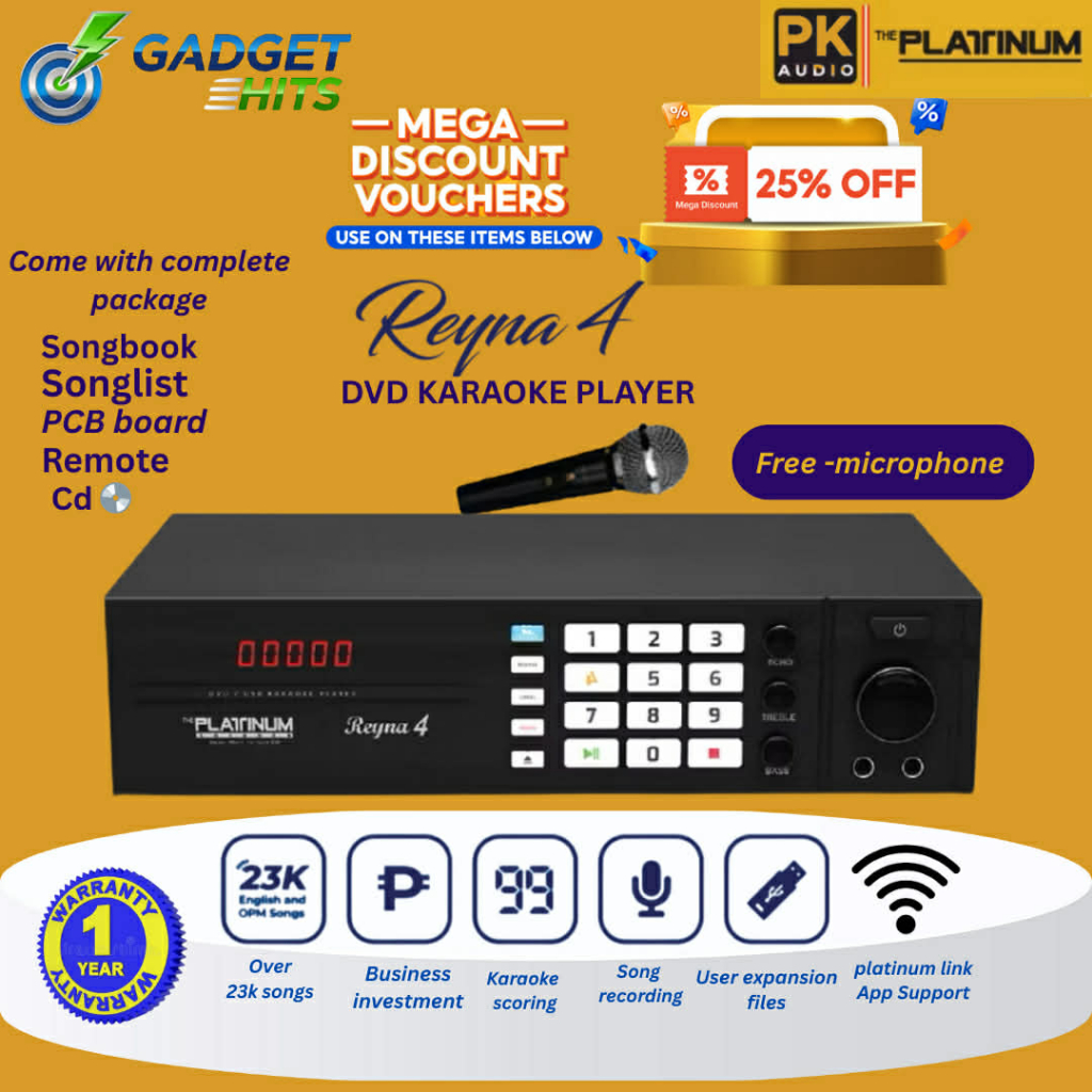 The Platinum Reyna 4 Karaoke Player With 21,000 songs VOL 106 CD with ...