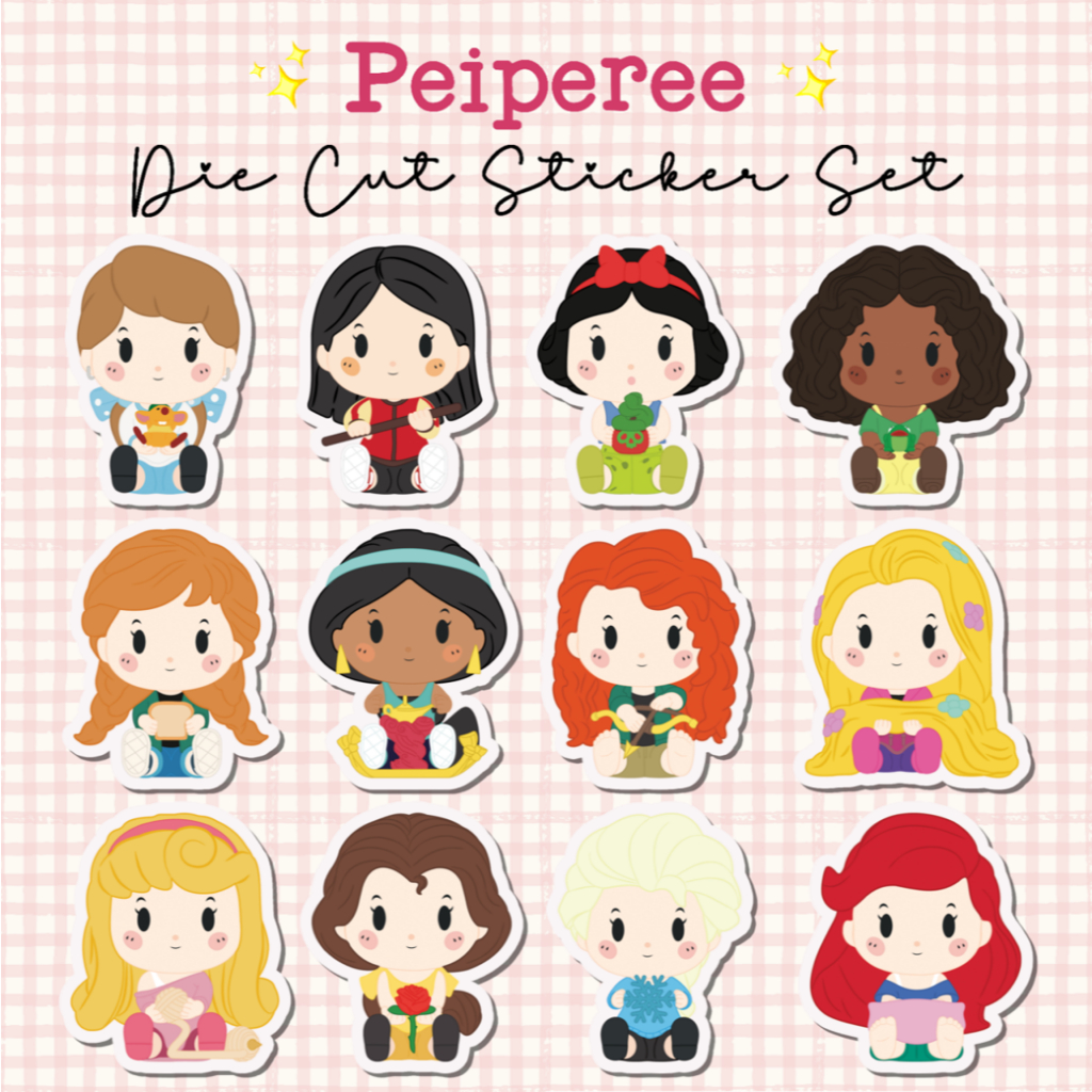 Cozy Princess Sticker Set, Waterproof Sticker Set , Disney Princess ...