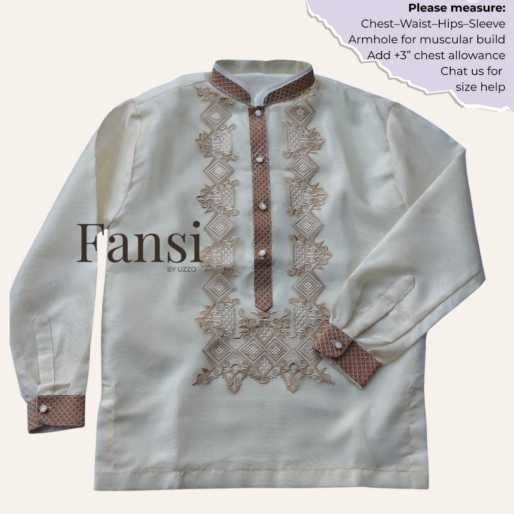 Modern Barong Tagalog Pinya Organza Double Collar with Lining [RANDOM ...