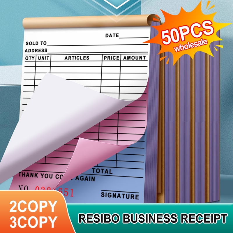 50pcs Resibo Carbonized Receipt With Carbon Order Slip Official ...