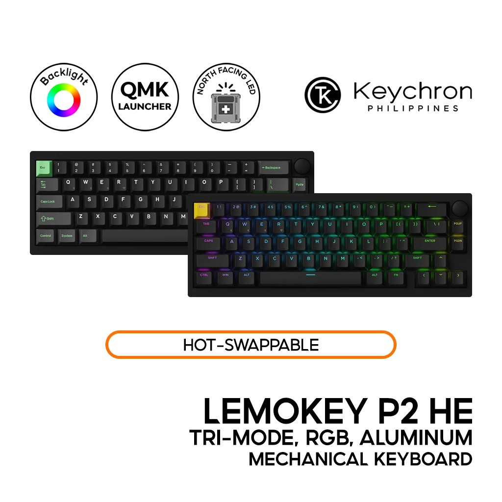 Lemokey P2 HE Magnetic Keyboard, 65%, Tri-mode, RGB, Aluminum, QMK ...