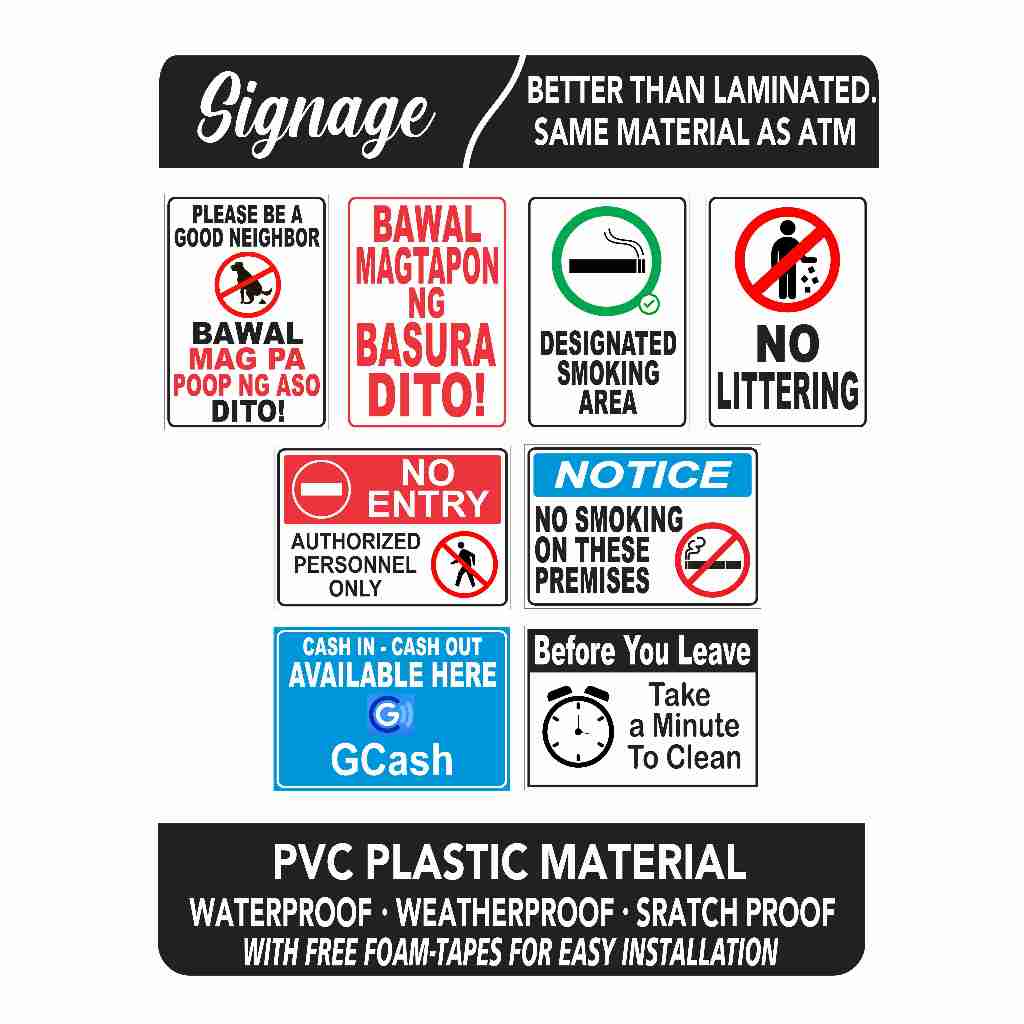 PVC Plastic signage for Establishments walls gates for no entry no ...