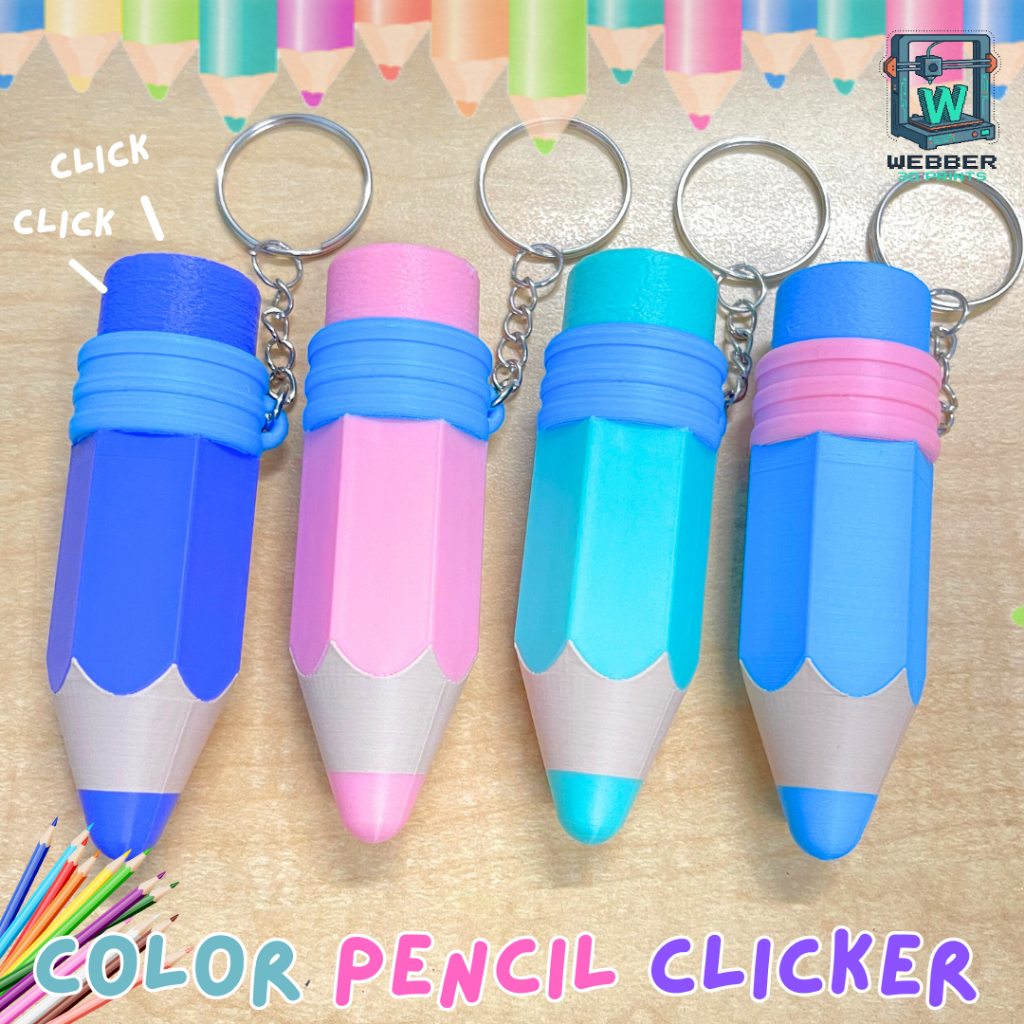 CLICKER - Webber 3D Print : Color Pencil Paste Color Blue Green Pink ...