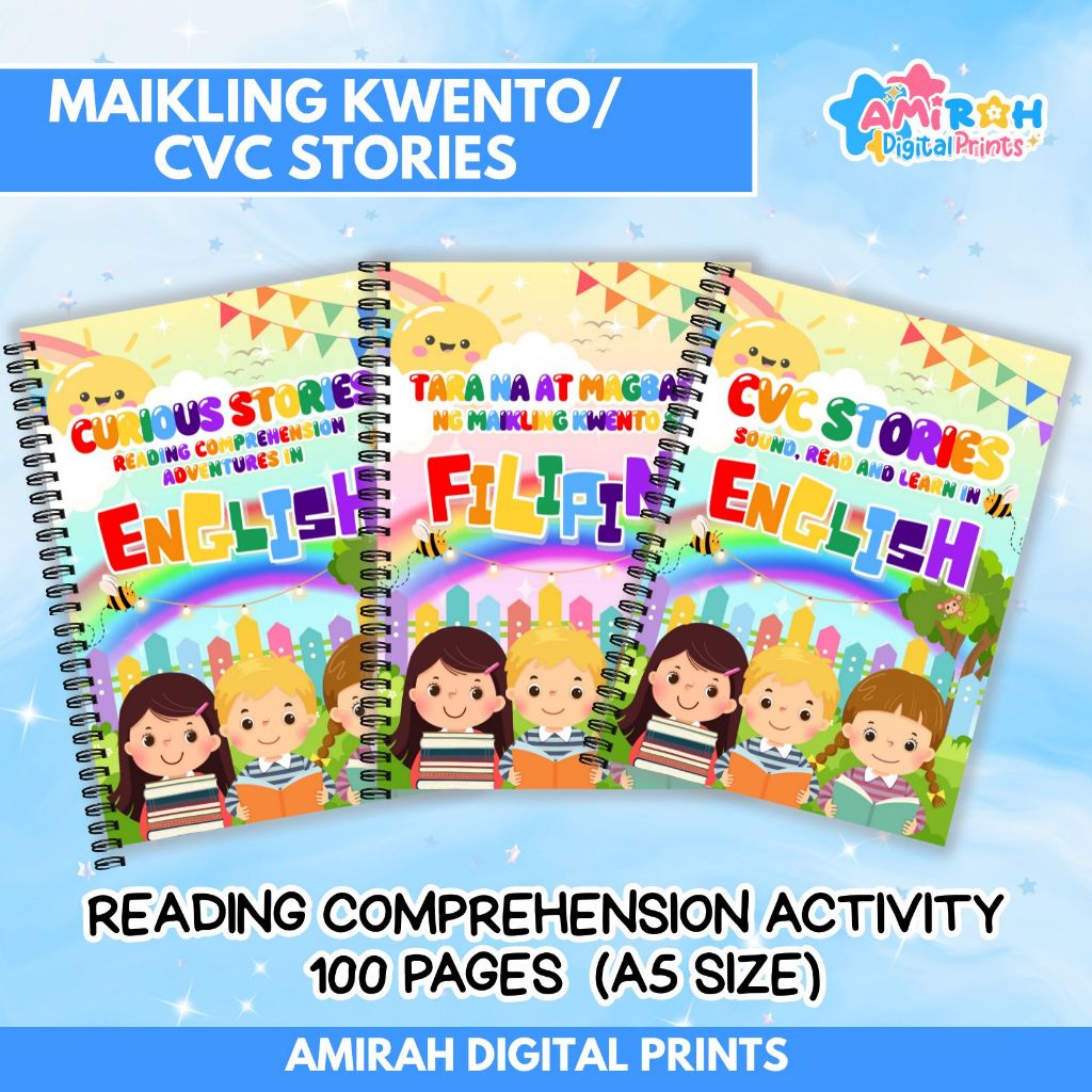 READING COMPREHENSION CVC STORIES ENGLISH/ TAGALOG MAIKLING KWENTO ...