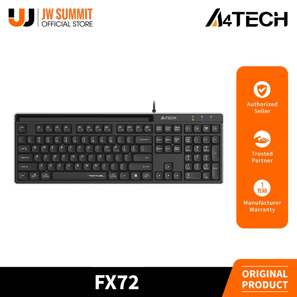 A4Tech Fstyler FX72 Scissor Switch Quiet Typing Ultra Slim Wired ...