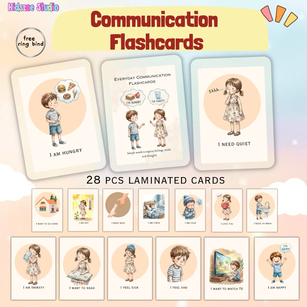 Communication speech therapy laminated flashcards flash card | Shopee ...