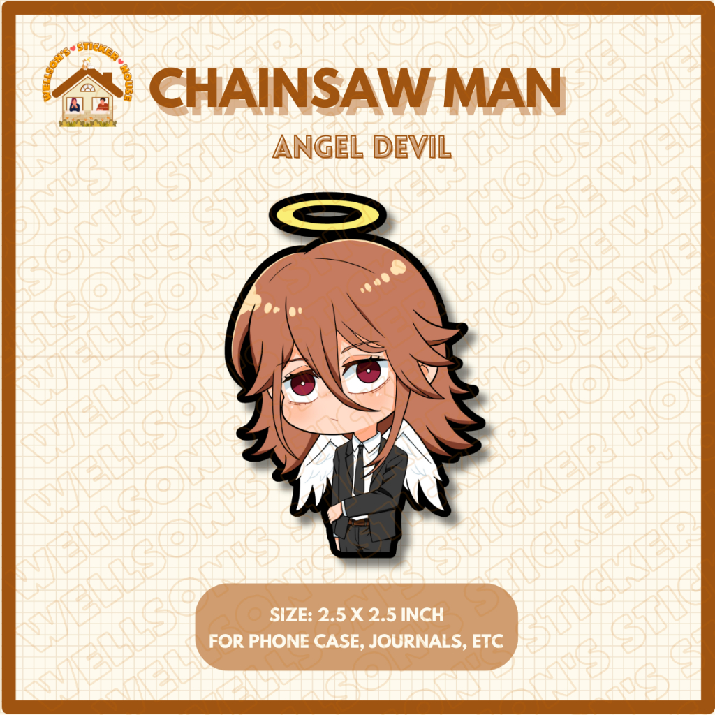 Anime Chainsaw Man Angel Devil Full Body Vinyl Waterproof Matte Peeker ...