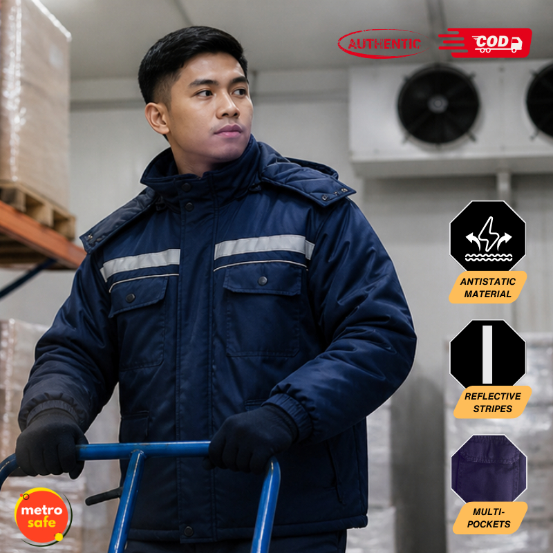 Heavy Duty Freezer Jacket for Cold Storage Employees with Reflectorized ...