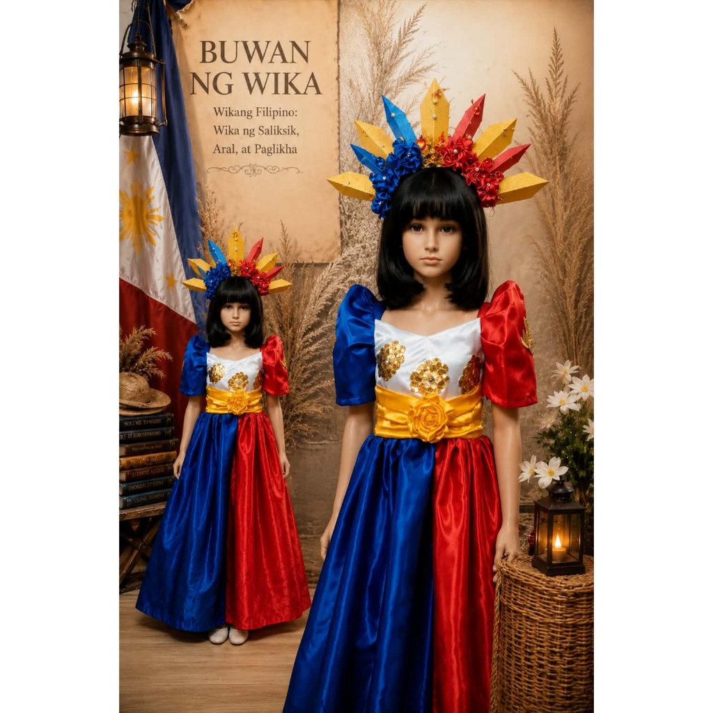 filipiniana dress gown Philippine flag inspired united nation costume ...