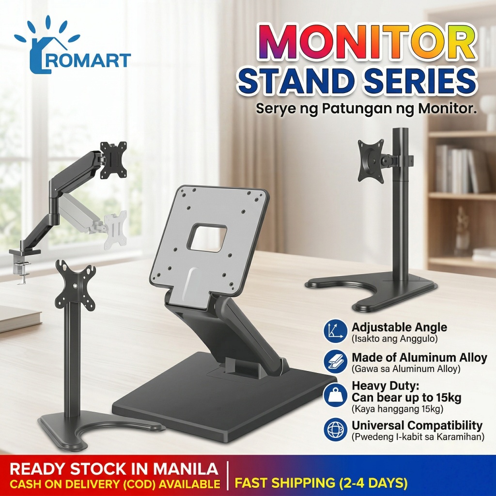 ROMART Aluminum Alloy Height adjustable Full PC Motion Moun foldable ...