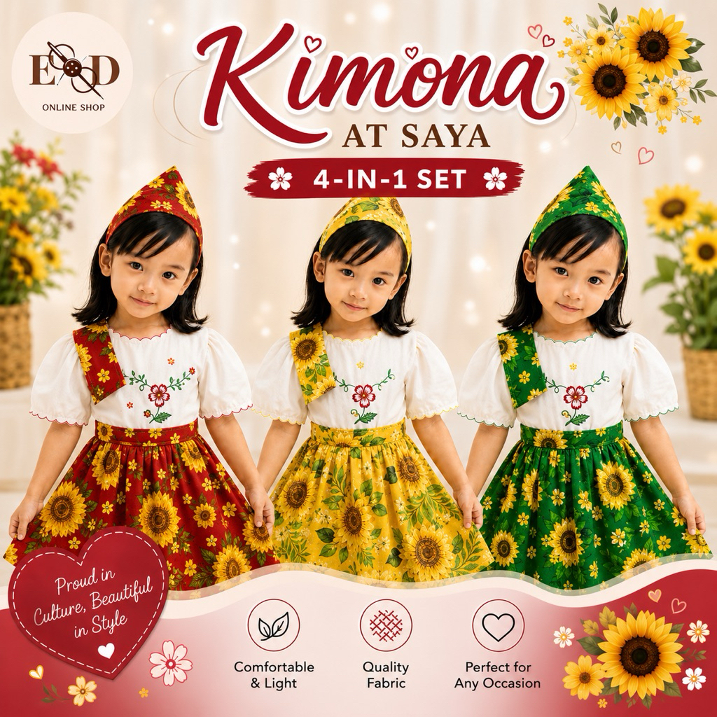 KIMONA AT SAYA 4IN1 WITH ALAMPAY & HEADRESS FOR ADULT AND KIDS ...