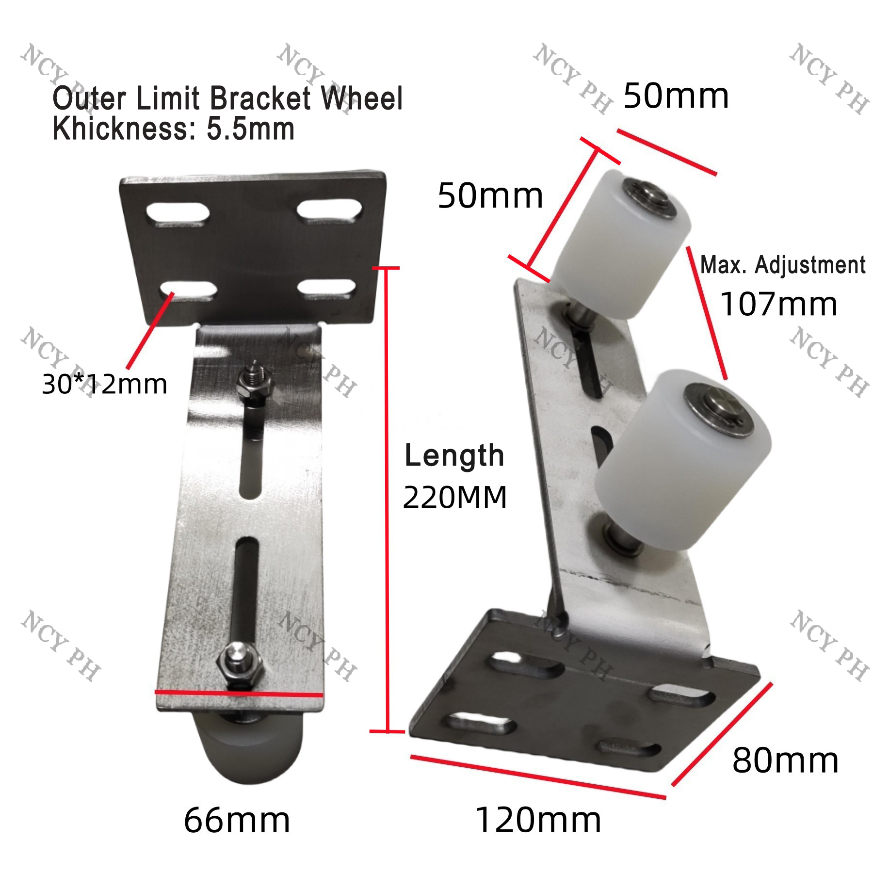 stainless Sliding Gate Top Guide Roller set with L bracket | Shopee ...