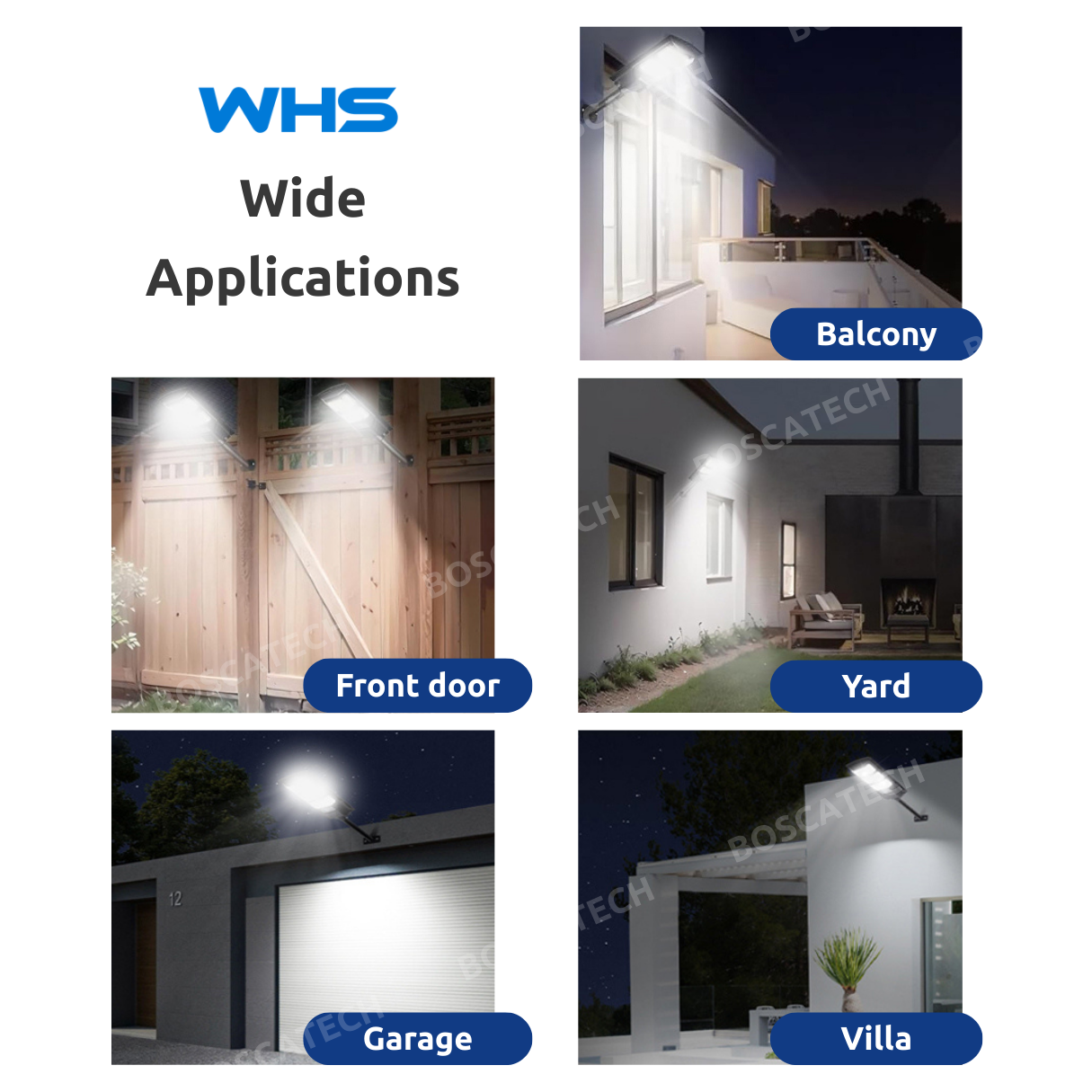 WHS 200W 300W 500W LED Solar Street Light IP65 Outdoor Waterproof Radar ...