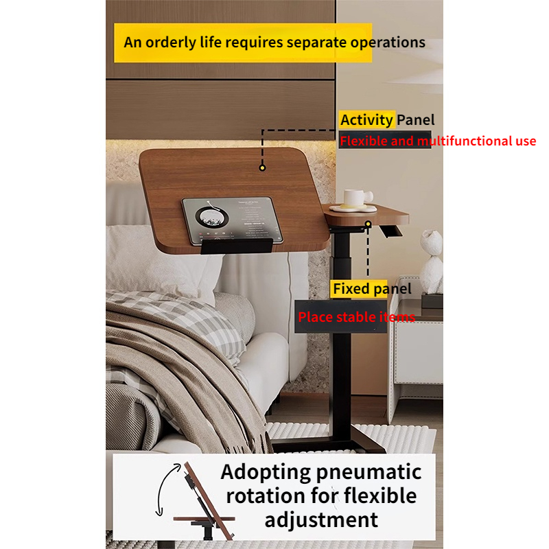 Adjustable study desk, bedside table, laptop tray table (with wheels ...