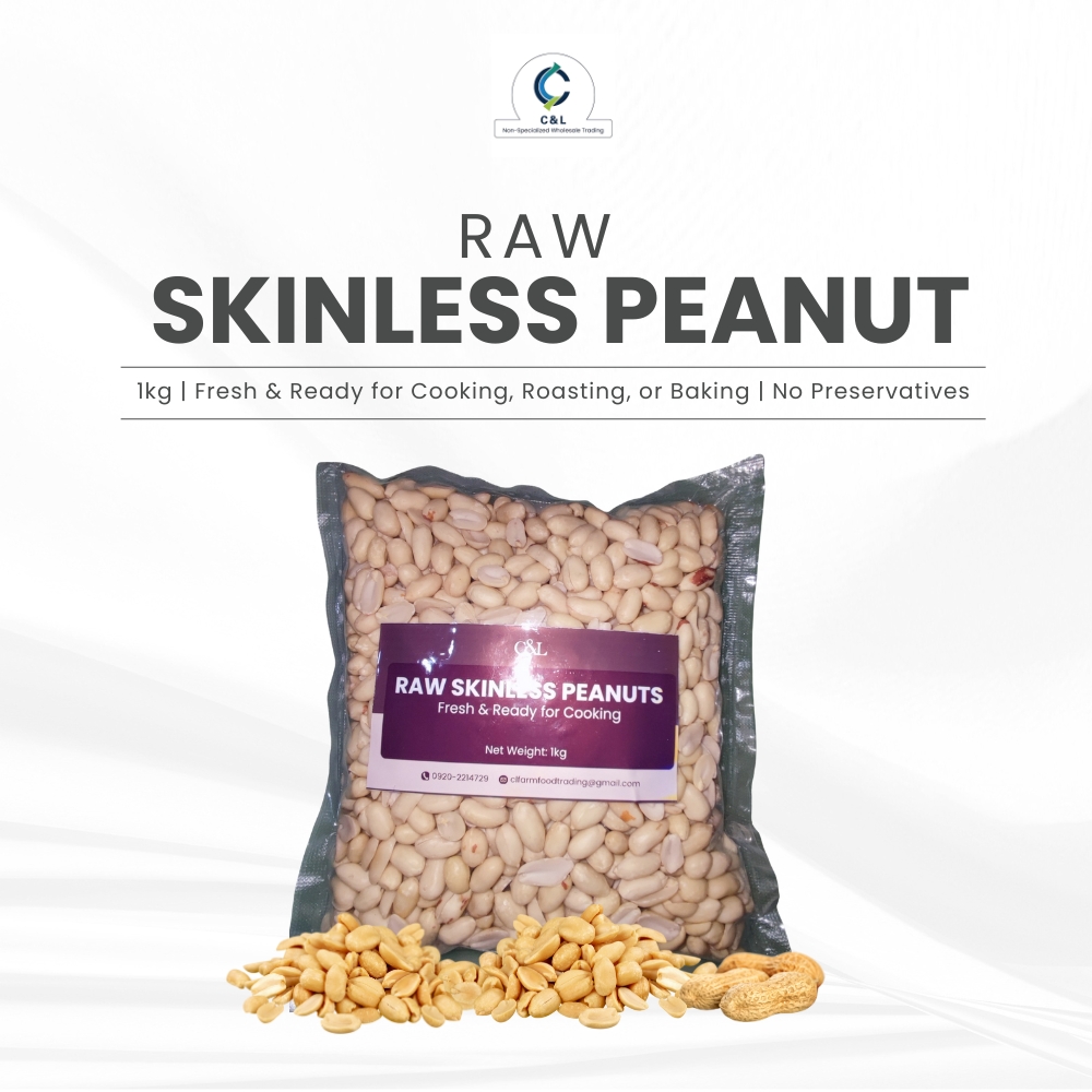 Raw Skinless Peanuts – 1kg | Fresh & for Cooking, Roasting, or Baking ...
