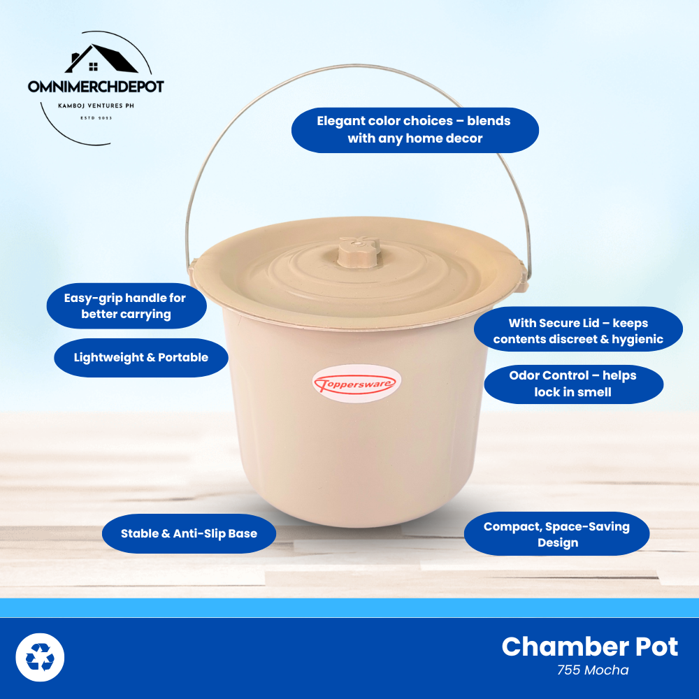 Arinola Mocha Chamber Pot Potty Potty Training Adult Bedside Toilet ...