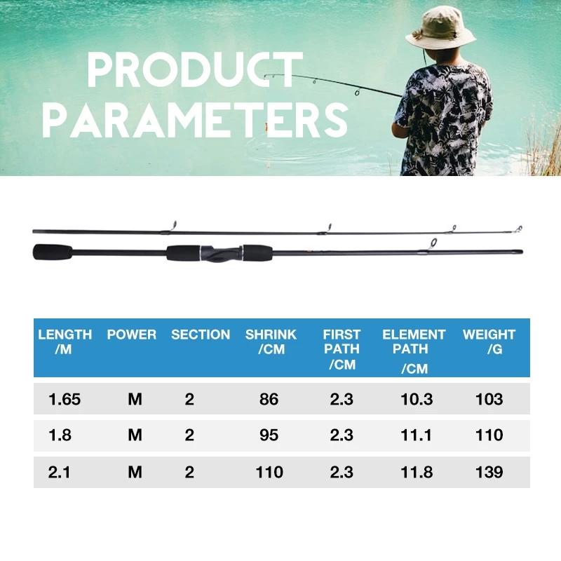 1.65M 1.8M 2.1M ultralight fishing rod M fishing rod adjustable ...