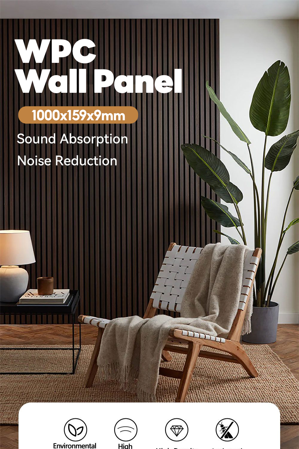 WPC Wall Solid Panel Board Grille Design TV Background Waterproof ...