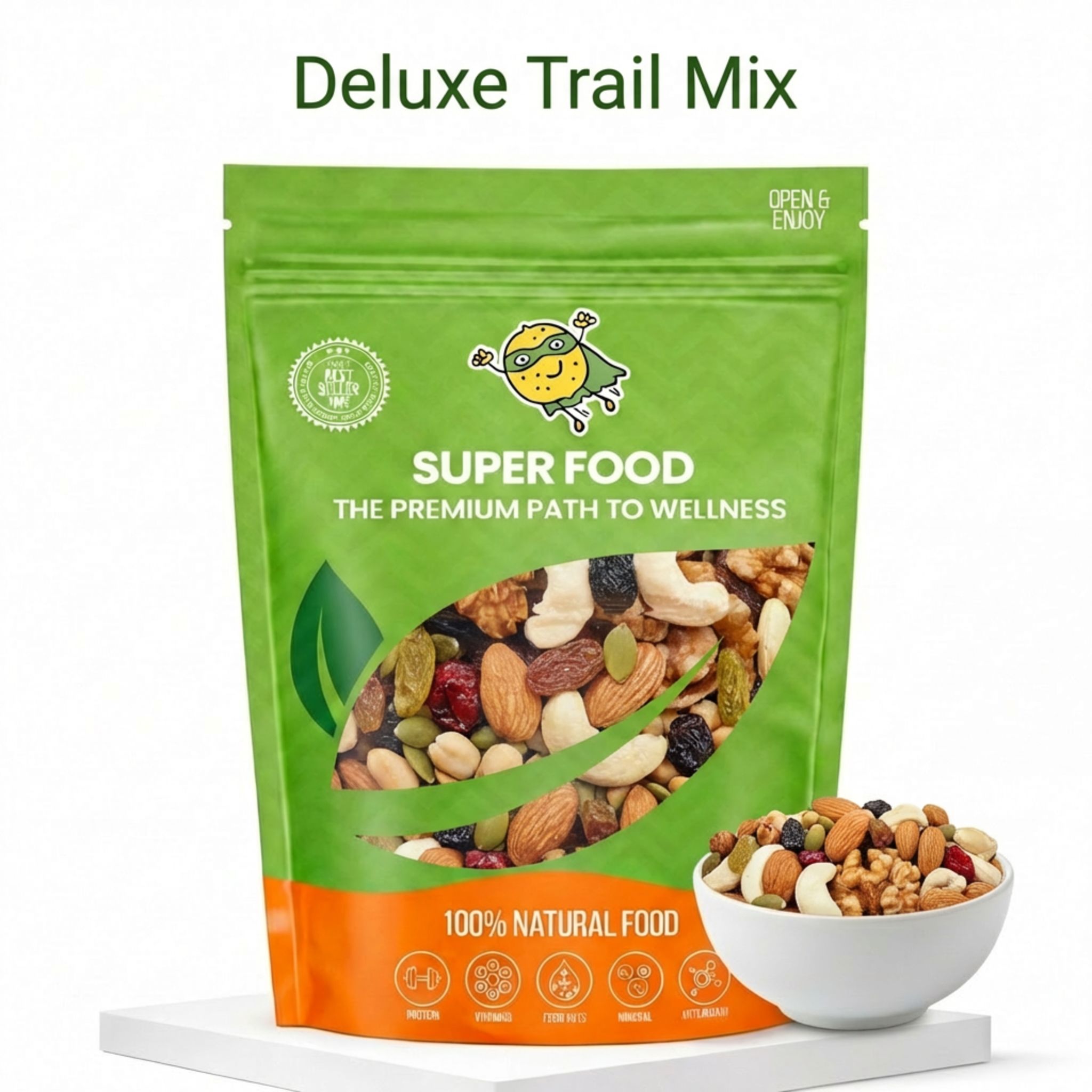 Deluxe Trail Mix Nuts | Premium Mixed Nuts Snack | Crunchy & Nutritious ...