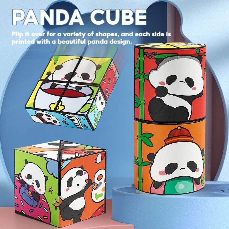 Panda Pattern 3D Infinite Cube - Geometry Transformable Building Blocks ...
