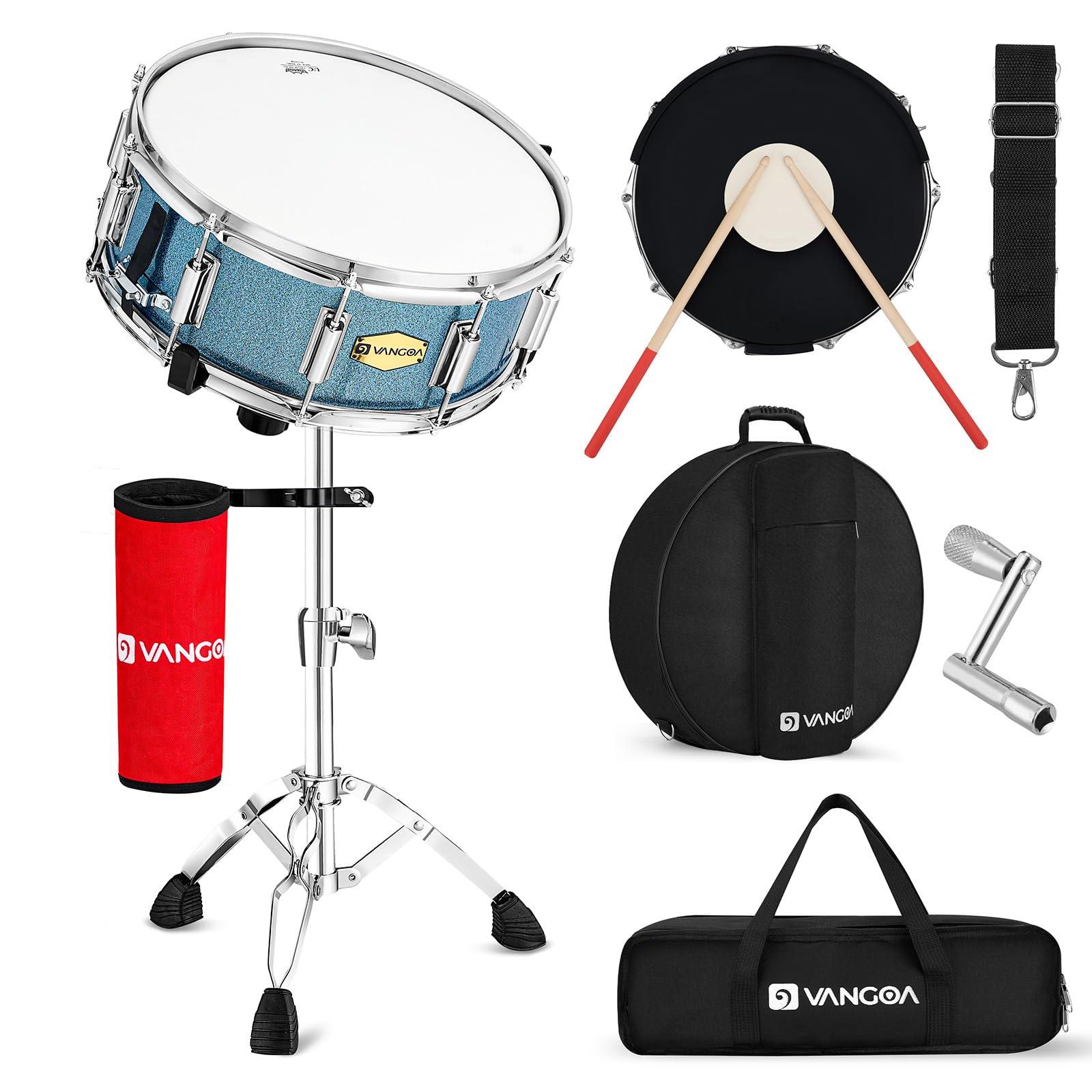Snare Drum Set, Student Beginner Snare Drum Kit with Stand, Drumstick ...