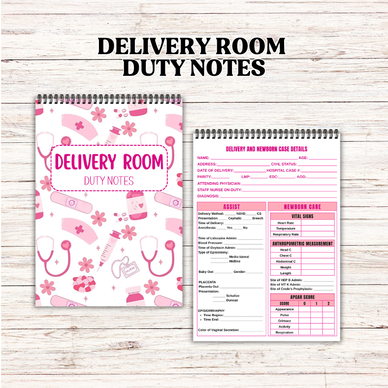 A&J Delivery Room Duty Notes Medical Students Nursing Mini Notebook ...