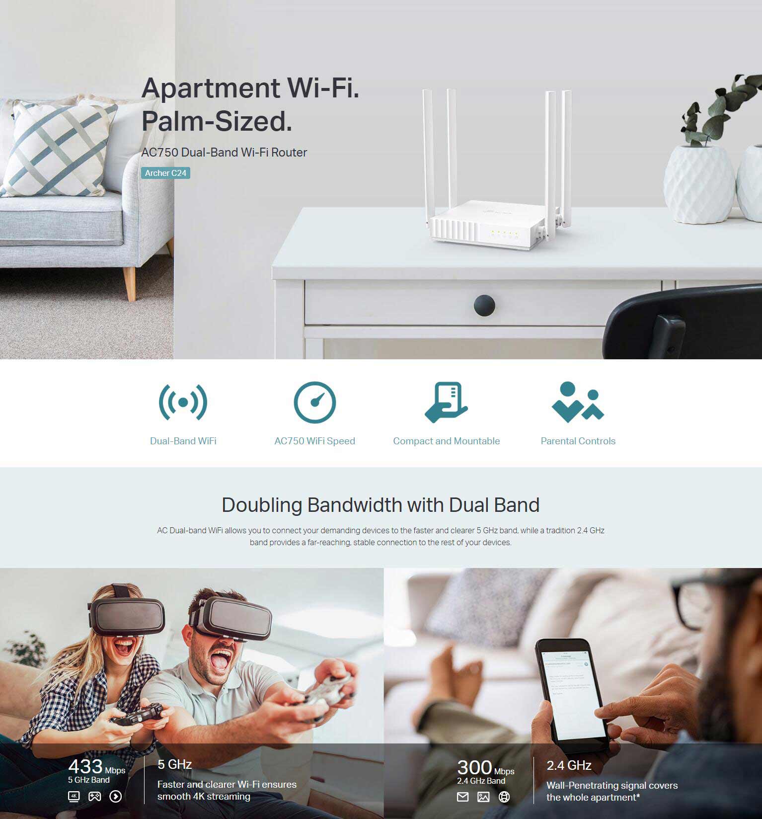 MY.PC | TP-Link Archer C24 AC750 Dual Band Wi-Fi Router Extender Access ...