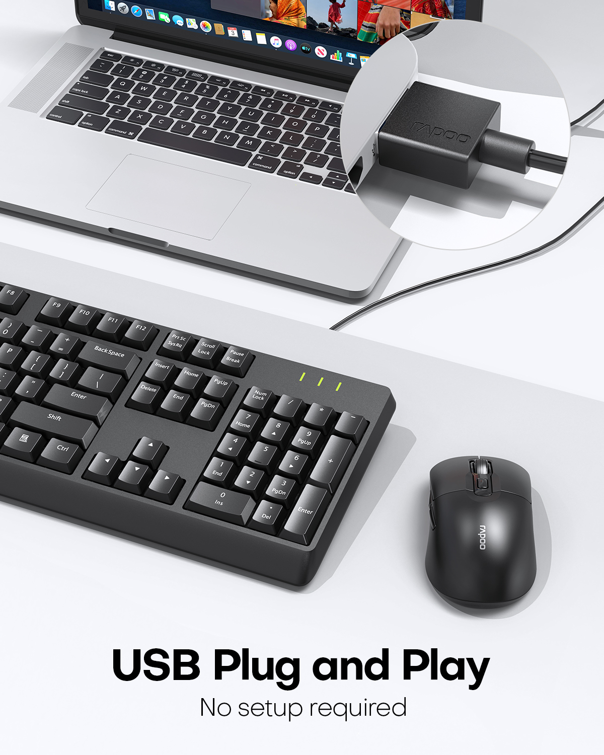 Rapoo NK1900 Wired Keyboard Entry level Spill-resistant Wired Keyboard ...