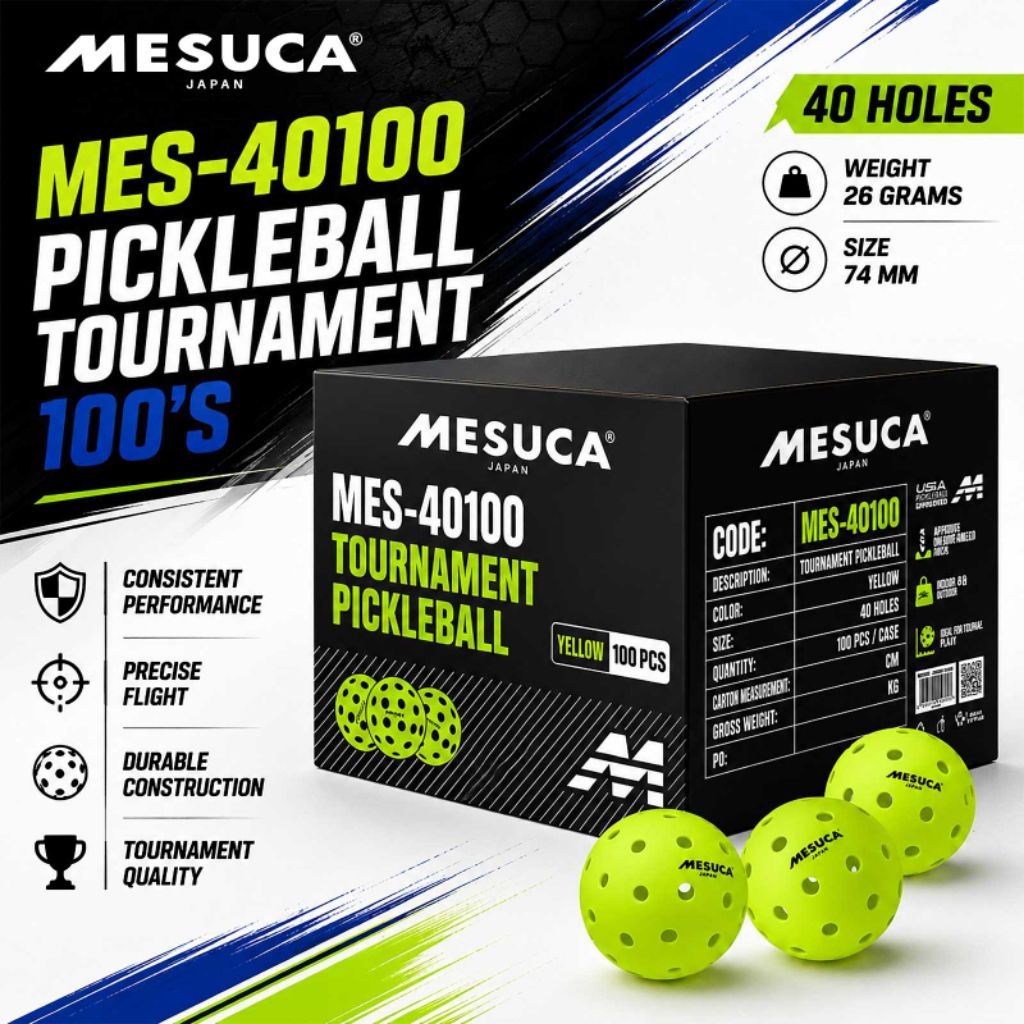 Mesuca Japan Tournament Pickleball Yellow 100 Pcs | Shopee Singapore