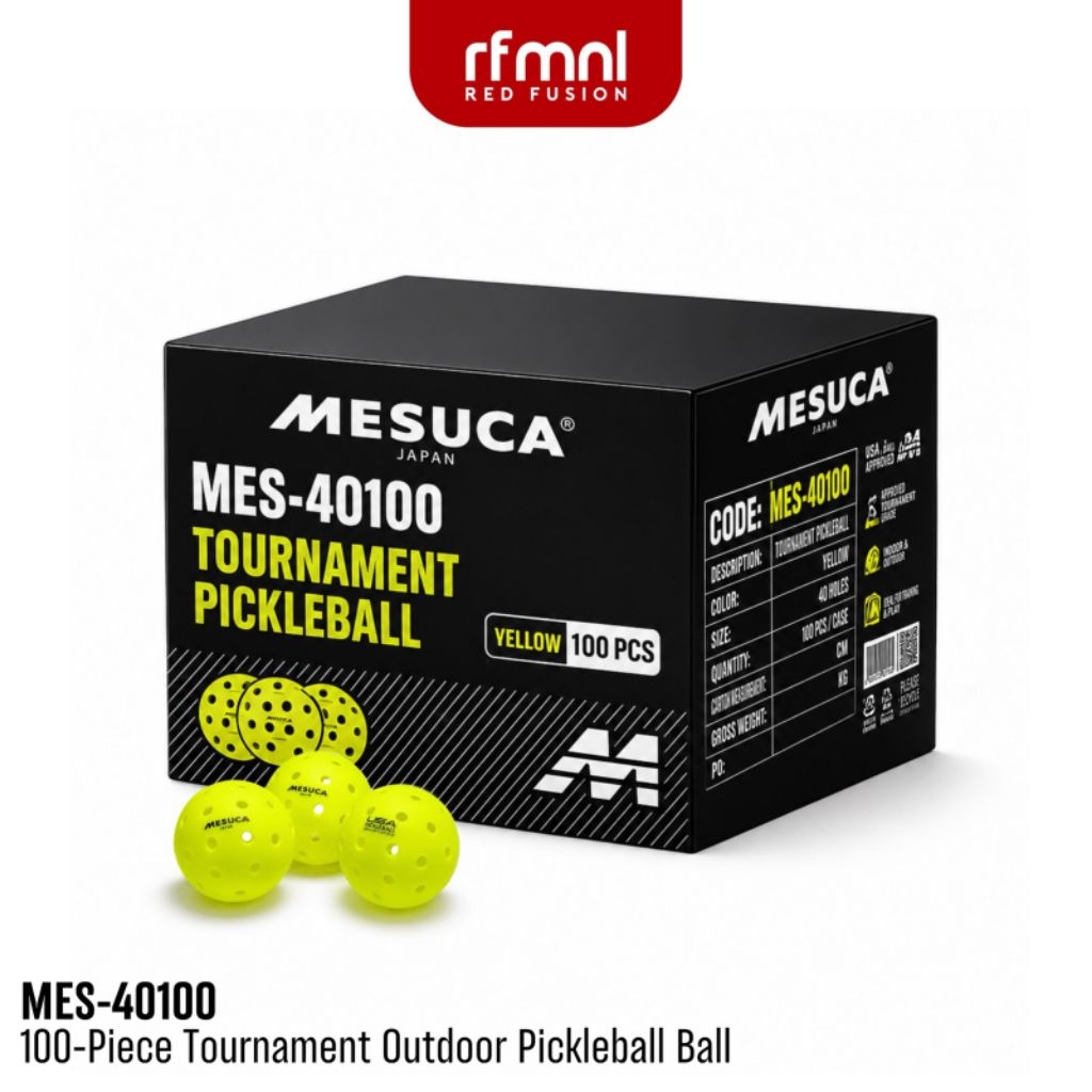 Mesuca Japan Tournament Pickleball Yellow 100 Pcs | Shopee Singapore