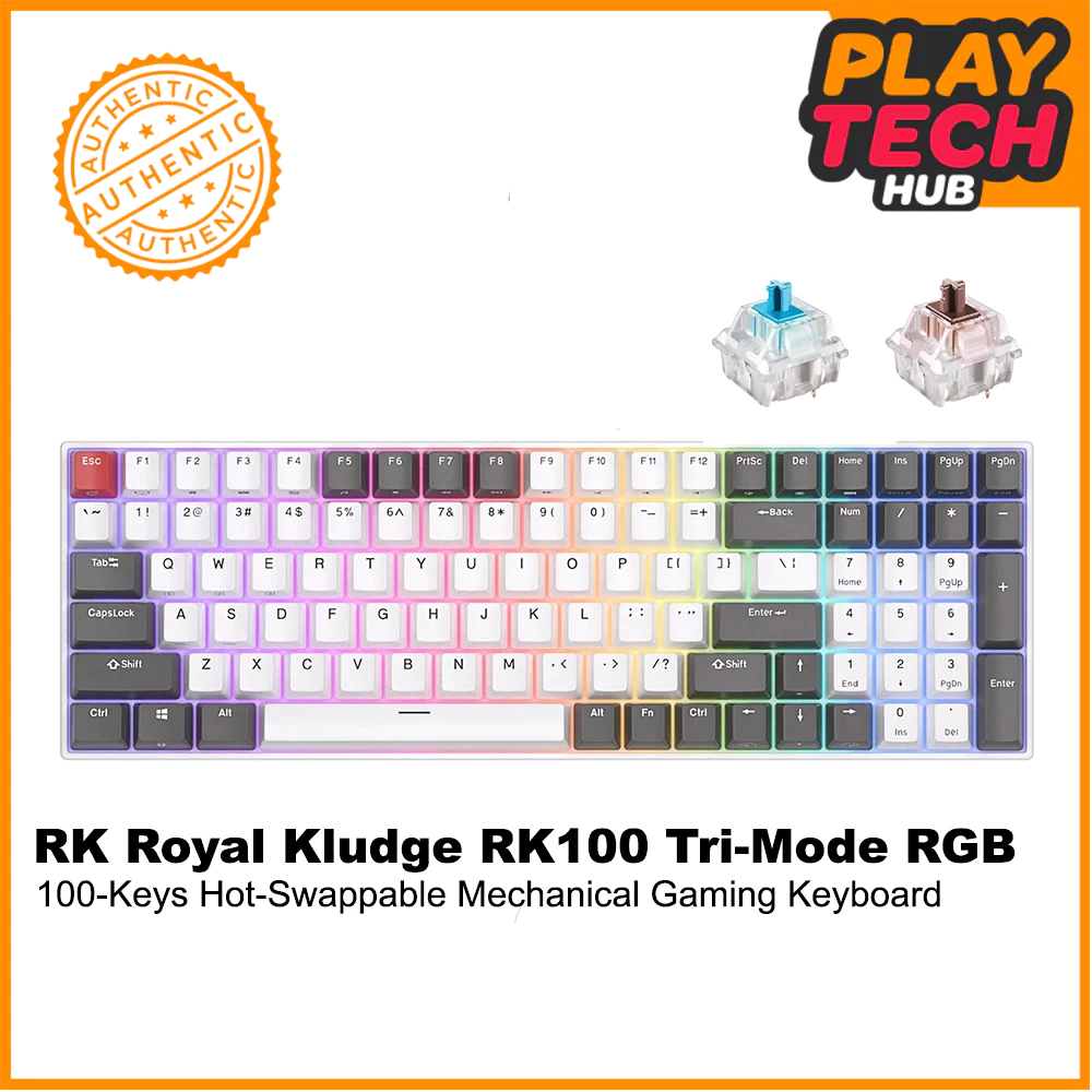 RK Royal Kludge RK100 Tri-Mode RGB Hot-Swappable Mechanical Keyboard ...