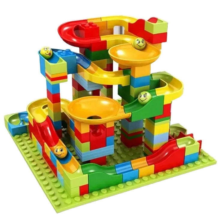 LINLAN NEW 88 PCS BUILDING BLOCKS SET CONSTRUCTION MARBLE RACE RUN BALL ...