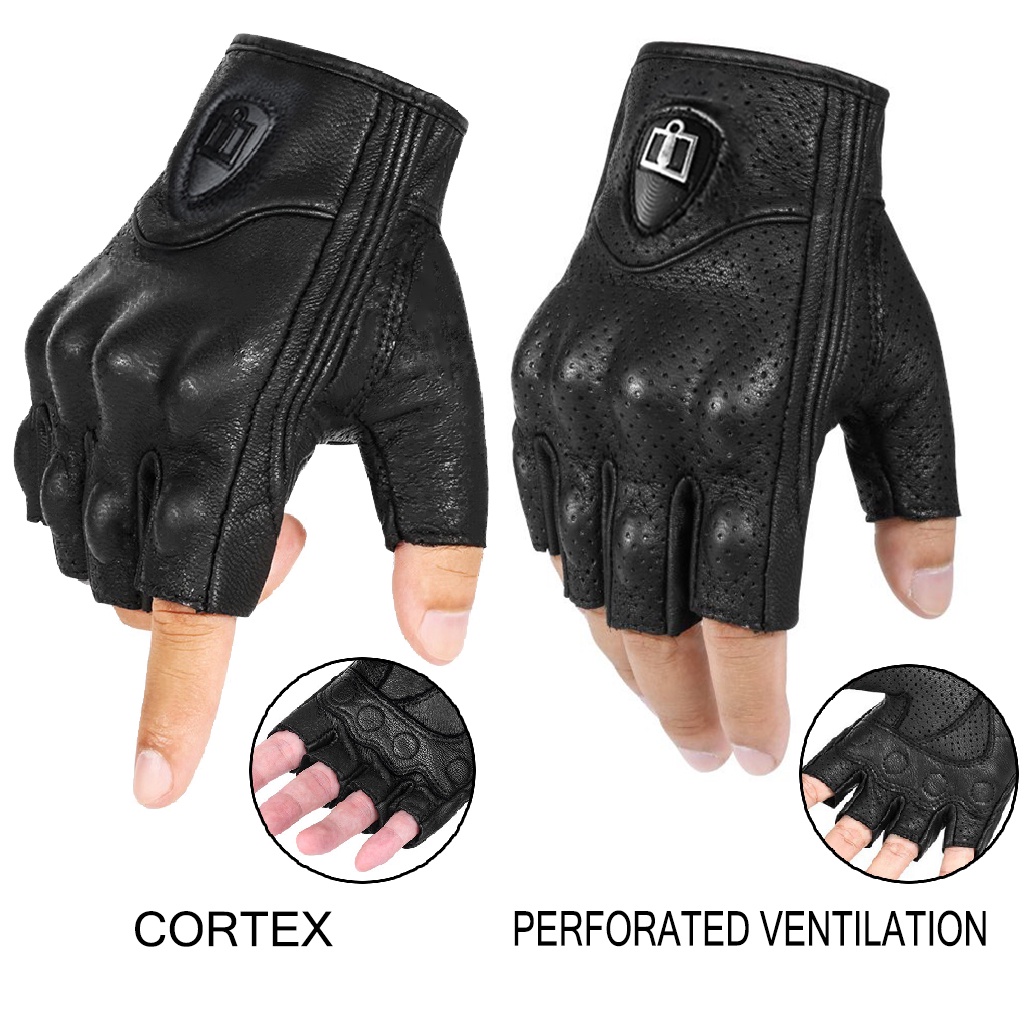 ICON 2022 new leather halffinger mountain bike gloves with and without