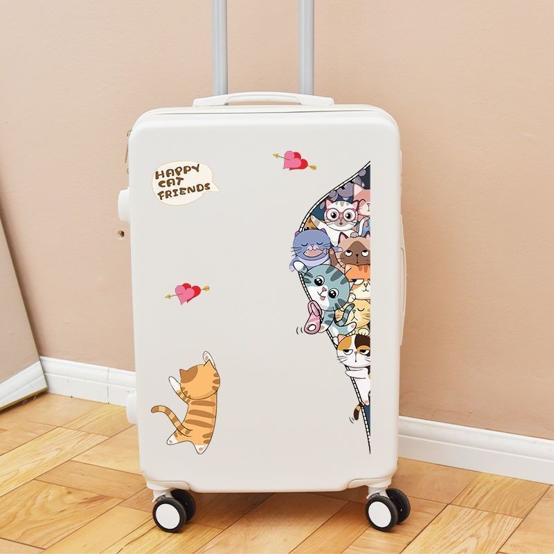 Luggage Sticker Cartoon Cute Layer Stacked Cat Large Zhang Trolley Box ...