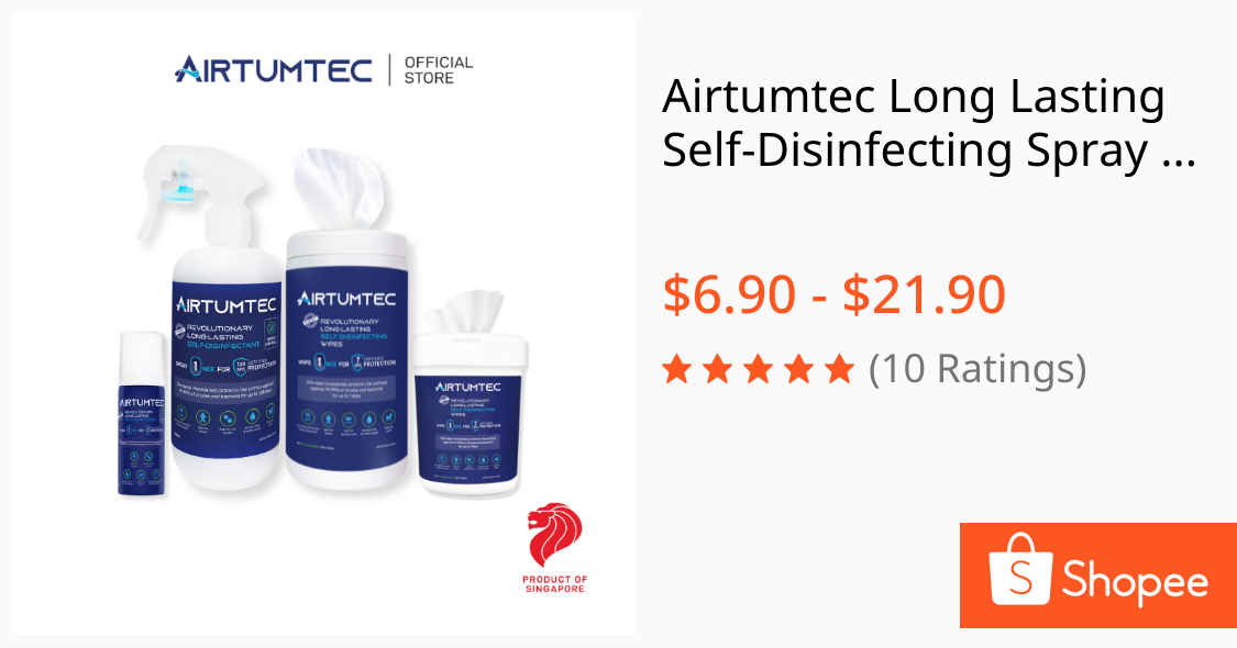 Airtumtec Long Lasting Self-Disinfecting Spray / Wipes (Disinfectant)