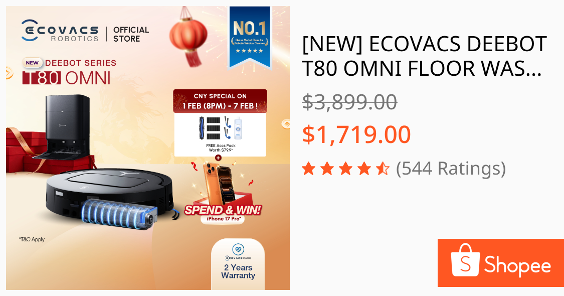 ECOVACS DEEBOT T80 OMNI Floor Washing Robot Vacuum