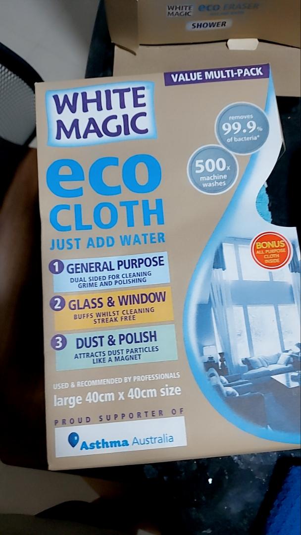 White Magic Microfibre Household Value Pack Eco Cloth - Pack of 3 [General  Purpose , Dust & Polish , Glass & Window , chemical free cleaning