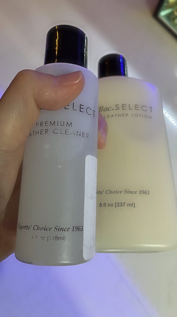 Cadillac Select Premium Leather Lotion 237ml & Cleaner 118ml, lotion for  Chanel LV Hermes bags