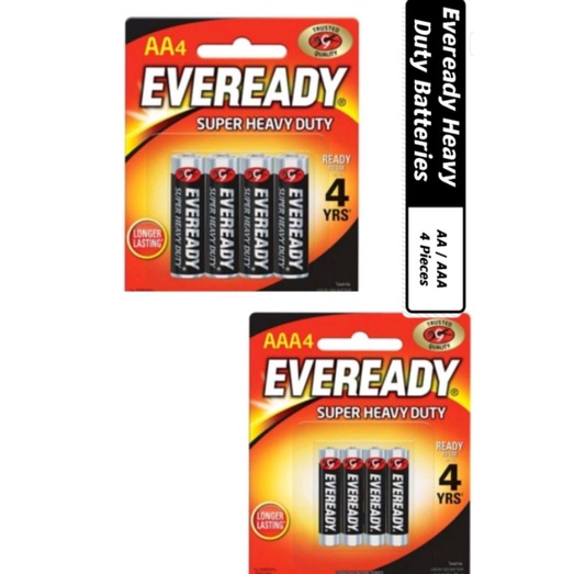 Eveready Super Heavy Duty AA/ AAA Battery Batteries 4 Pieces Shopee