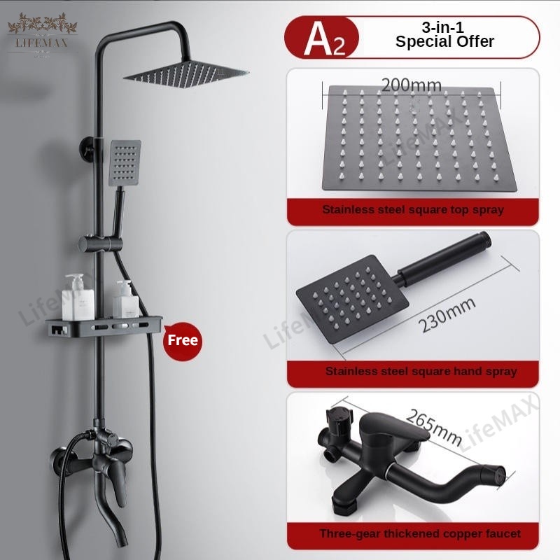 [SG]Stainless Silver Series Rain Shower Set Bathroom Home RainFall ...
