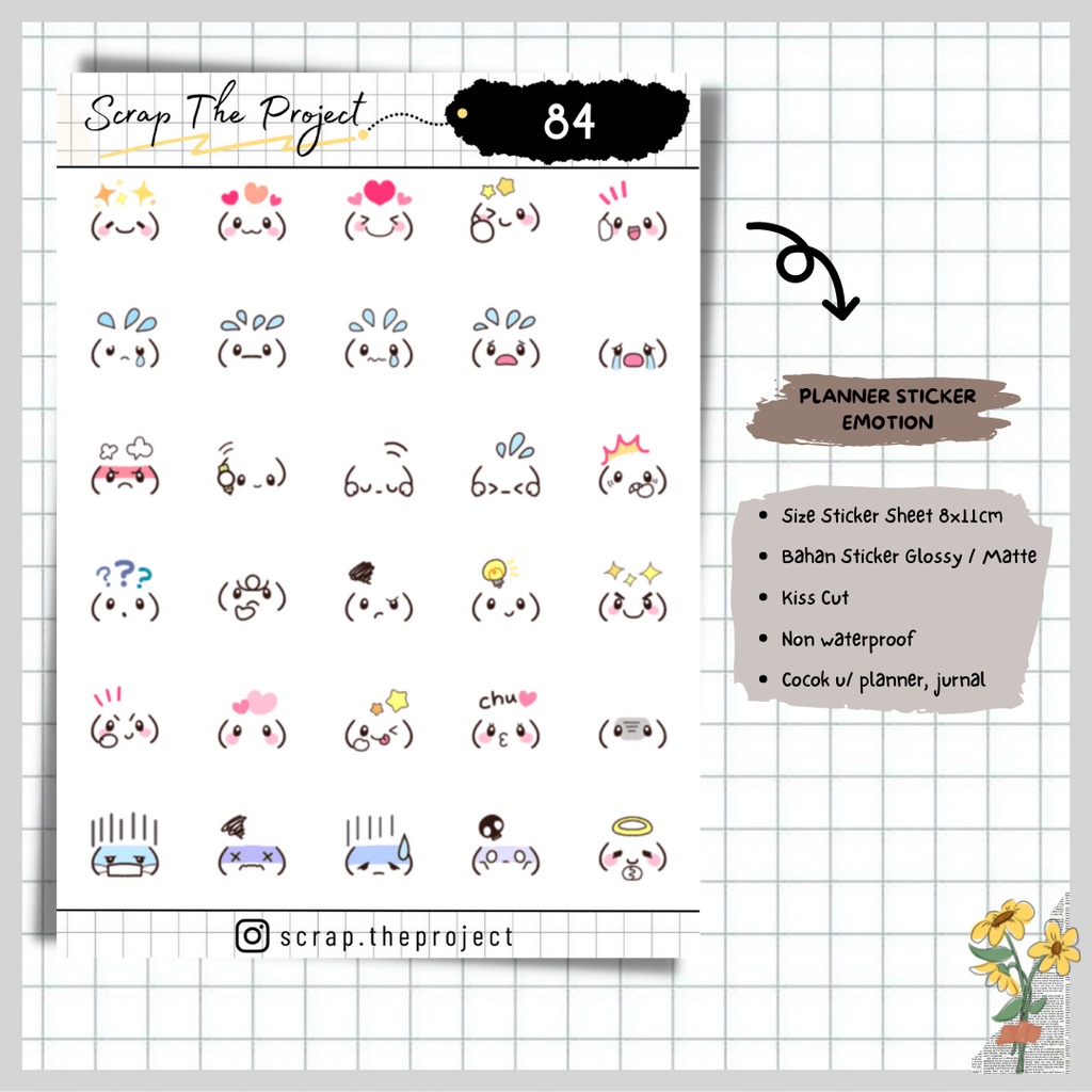 Journaler STICKER / FEELING EMOTICON STICKER / STP - 84 | Shopee Singapore