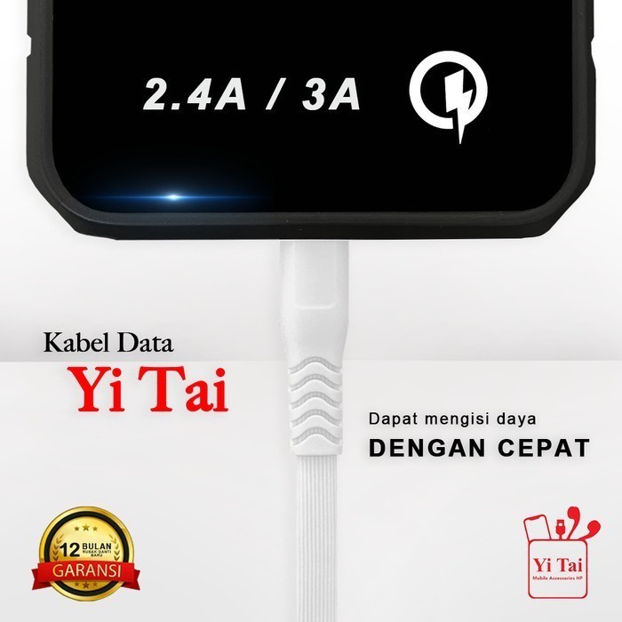YI TAI - Kabel Data Micro Usb Gepeng Fast Charging 2 meter - Gambar 2