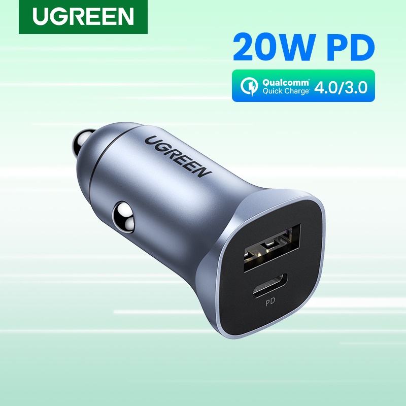 Ugreen Quick Charge 20W QC USB Car Charger with iPhone 14