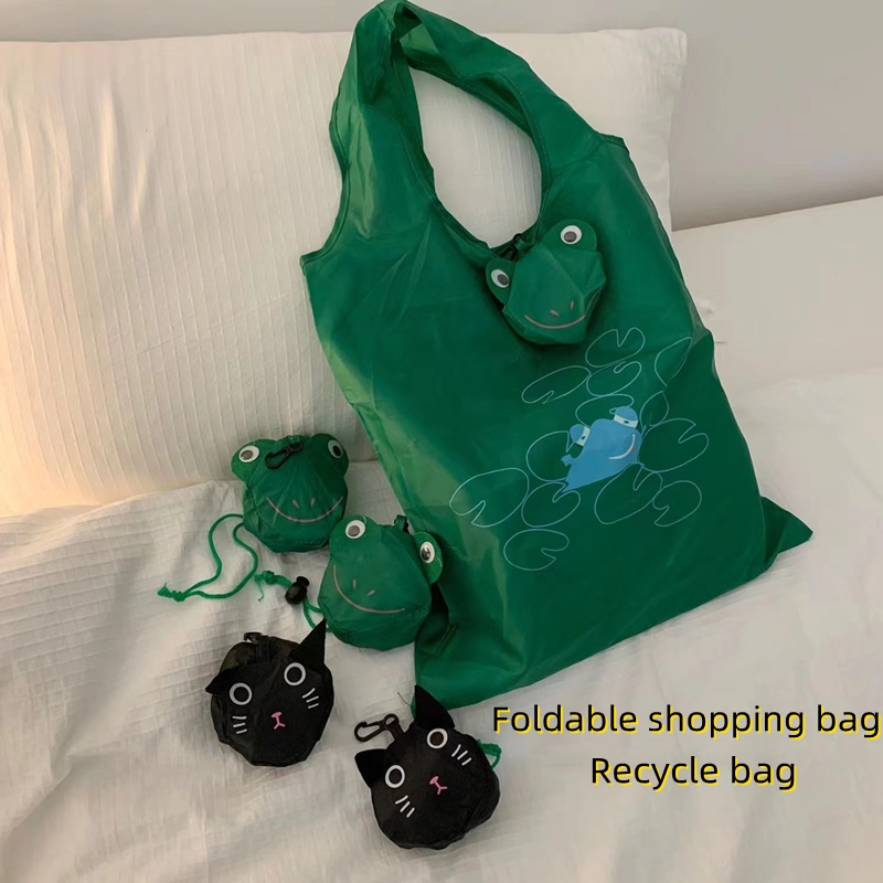 Cartoon Foldable Shopping Bag Reusable Recycle Grocery Shopping Tote